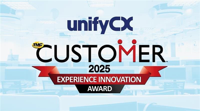 UnifyCX Wins 2025 CUSTOMER Experience Innovation Award For Redefining The Future of Human + AI-Powered CX Hero Image